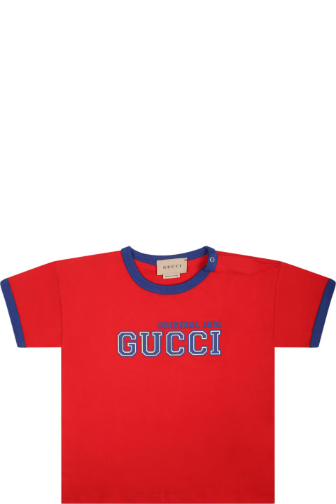 Red T-shirt For Baby Boy With Logo