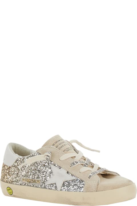 Golden Goose Shoes for Girls Golden Goose Old School Leather Upper With Prints Suede Star Laminated Heel