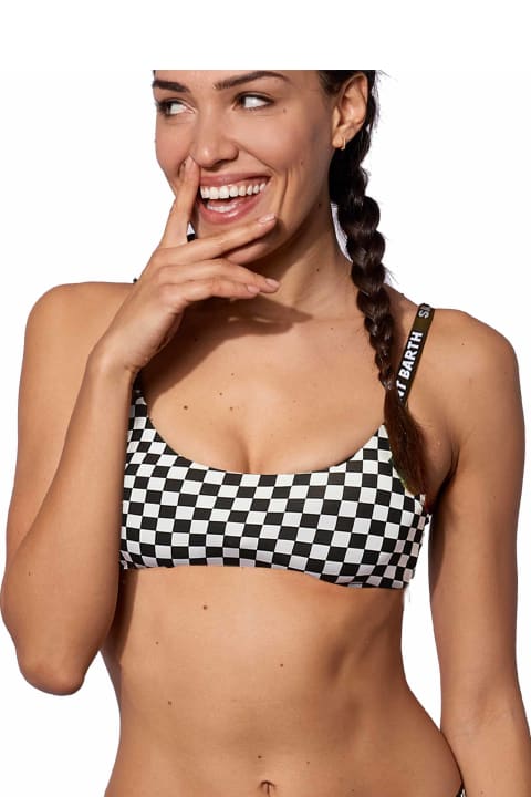 Homeware MC2 Saint Barth Black And White Chess Print Bralette