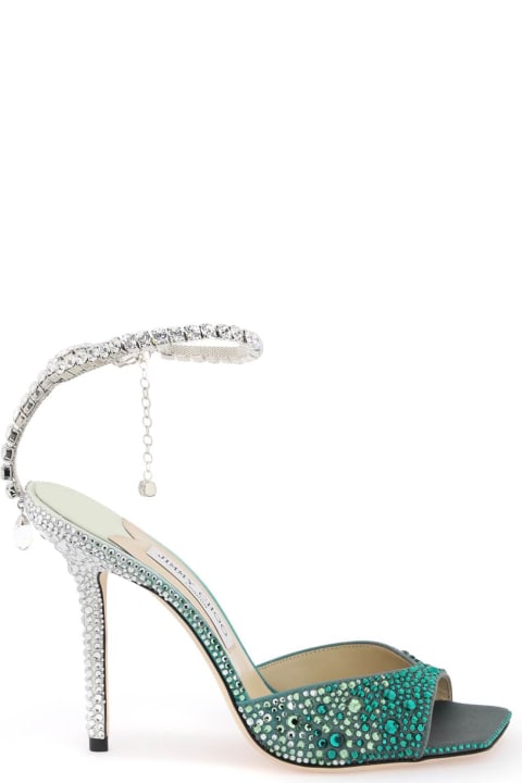 Jimmy Choo Shoes for Women Jimmy Choo Saeda 100 Sandals With Degradé Crystals