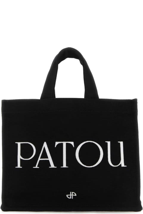 Patou Totes for Women Patou Black Canvas Small Tote Patou Shopping Bag