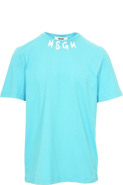 MSGM Topwear for Men MSGM Logo Printed Crewneck T-shirt