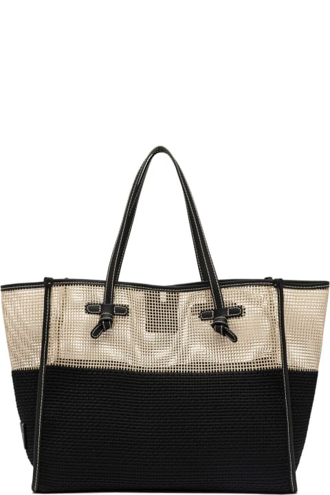 Gianni Chiarini Bags for Women Gianni Chiarini Black Mesh Effect Fabric Shopping Bag