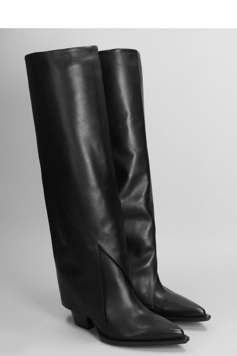 Elena Iachi Shoes for Women Elena Iachi Texan Boots In Black Leather