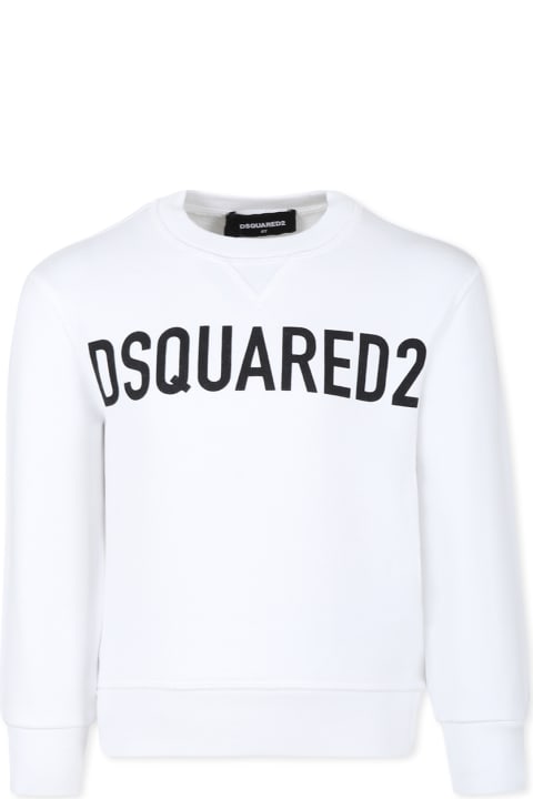 Dsquared2 for Kids Dsquared2 White Sweatshirt For Boy With Logo