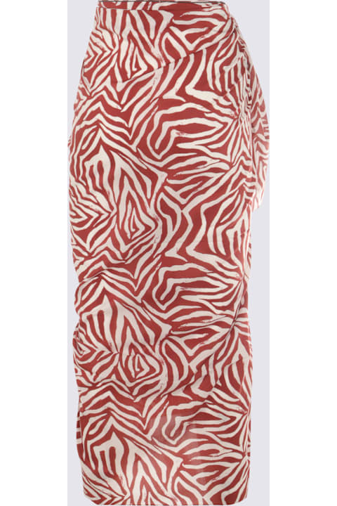 Brunello Cucinelli for Kids Brunello Cucinelli Red And White Midi Skirt