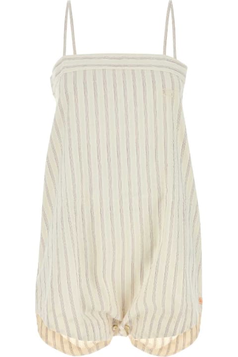 Bode Clothing for Women Bode Embroidered Cotton Lavender Sail Jumpsuit