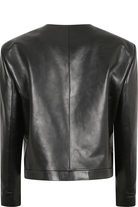 ウィメンズ コート＆ジャケット Magda Butrym 4 Pockets Buttoned Leather Jacket