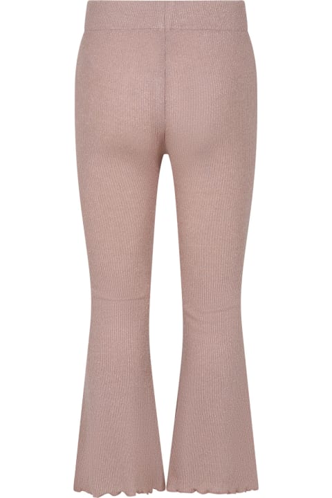 Caffe' d'Orzo Bottoms for Girls Caffe' d'Orzo Pink Trousers For Girl With Lurex