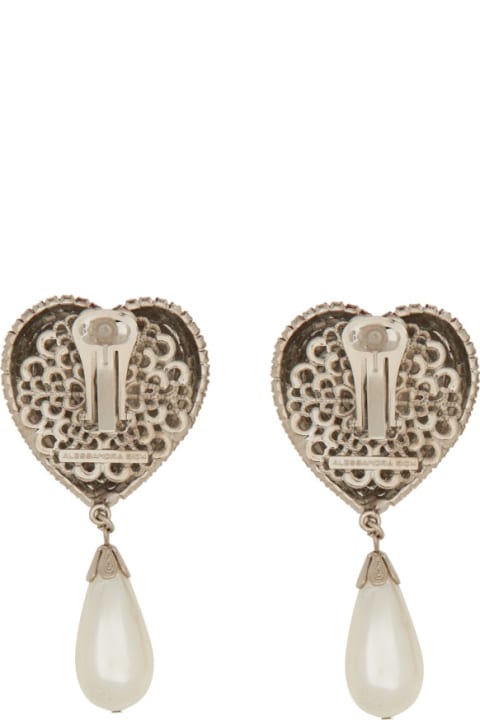 Jewelry Sale for Women Alessandra Rich Crystal Heart Earrings