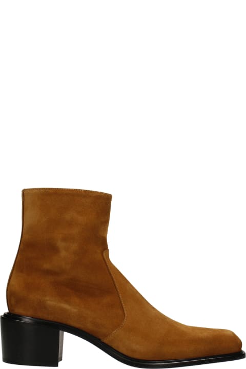 Ankle Boots In Leather Color Suede
