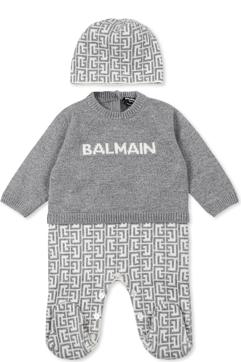 Balmain Bodysuits & Sets for Baby Girls Balmain Grey Babygrow Set For Babykids With Labyrinth