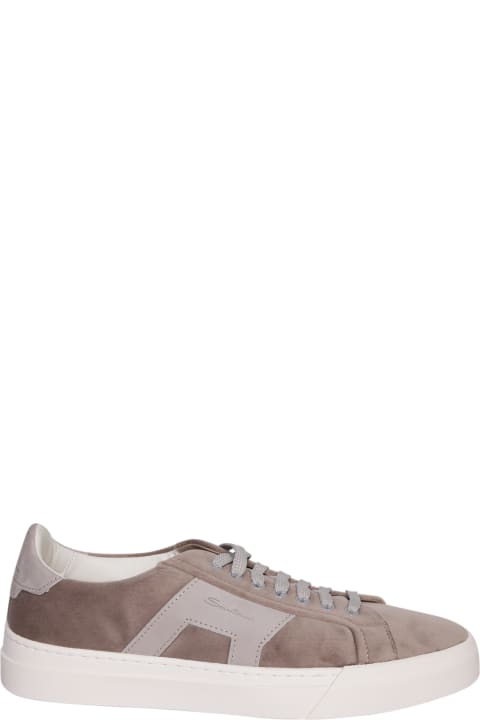 Santoni Sneakers for Men Santoni Double Buckle Grey Sneakers