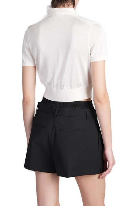 Alexander Wang Sweaters for Women Alexander Wang Logo Embroidered Fine-knit Polo Cardigan