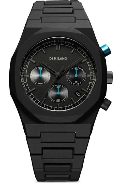 Watches for Men D1 Milano Charcoal Black Polychrono 40.5 Mm Watch