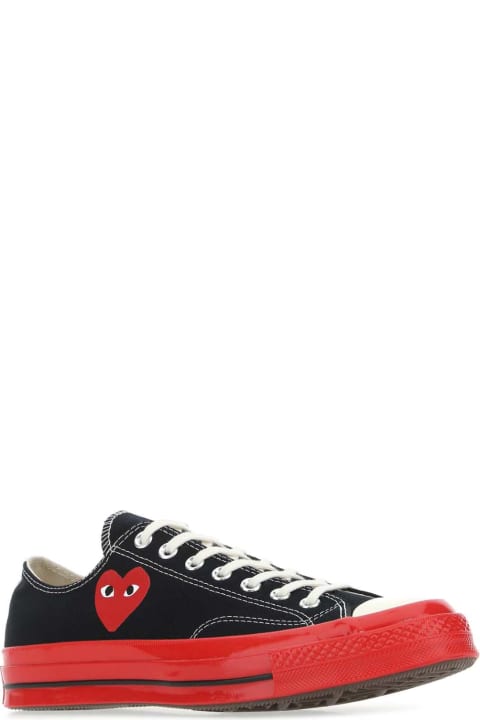 Shoes for Women Comme des Garçons Play Black Canvas Comme Des Garã§ons X Converse Sneakers