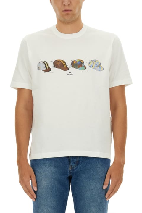 PS by Paul Smith Topwear for Men PS by Paul Smith "cycling Caps" T-shirt