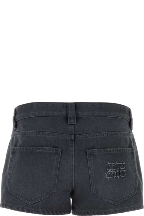 Miu Miu for Women Miu Miu Dark Grey Drill Shorts