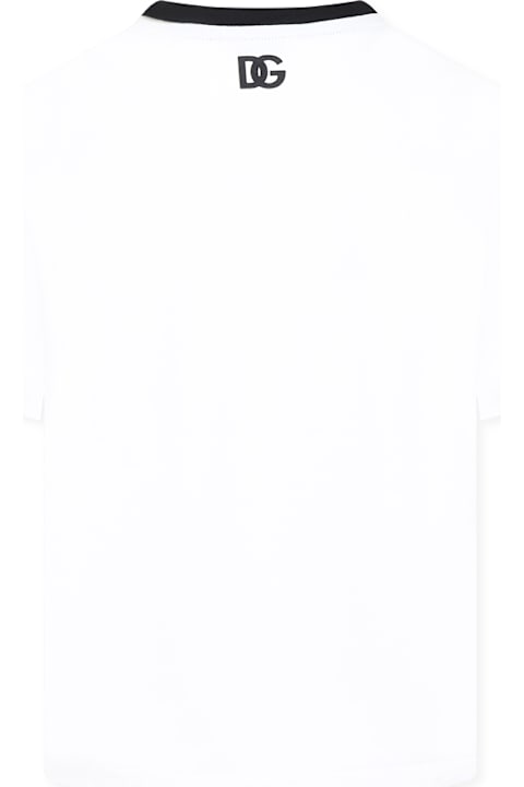Homeware Dolce 
Gabbana White T-shirt For Kids With Logo