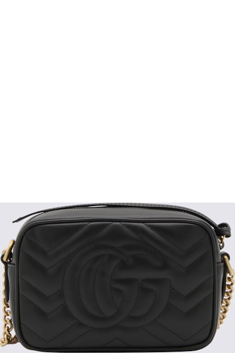 Bags for Women Gucci Black Leather Mini Gg Marmont Crossbody Bag