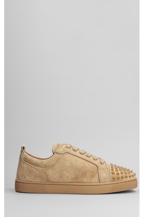 メンズ Christian Louboutinのシューズ Christian Louboutin Louis Junior Spikes Sneakers In Beige Suede
