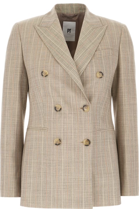 PT Torino Clothing for Women PT Torino Embroidered Stretch Wool Blazer