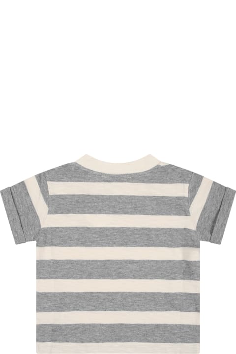 ベビーボーイズ BonpointのTシャツ＆ポロシャツ Bonpoint Grey T-shirt For Babykids With Logo