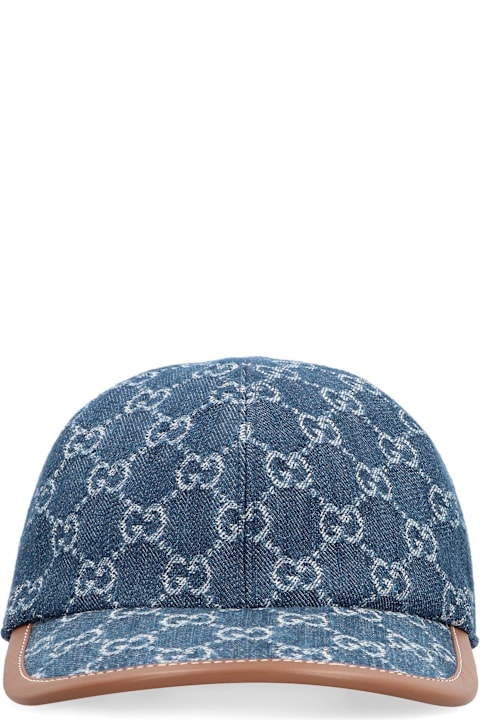 Hats for Women Gucci Gg Monogrammed Denim Baseball Cap