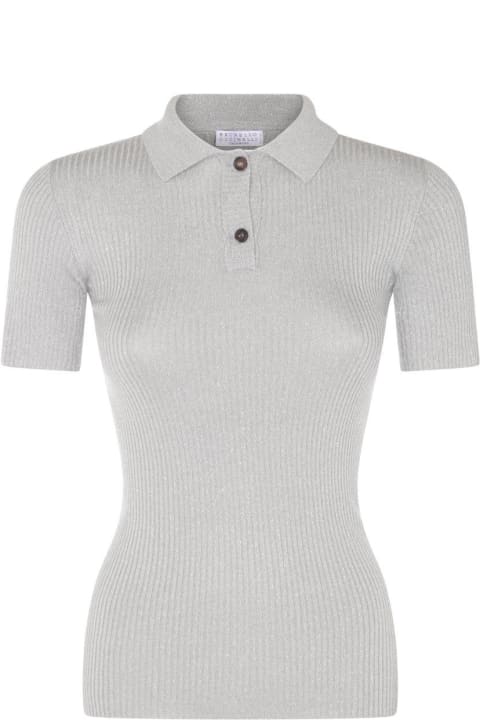 Topwear for Women Brunello Cucinelli Short-sleeved Knitted Polo Top