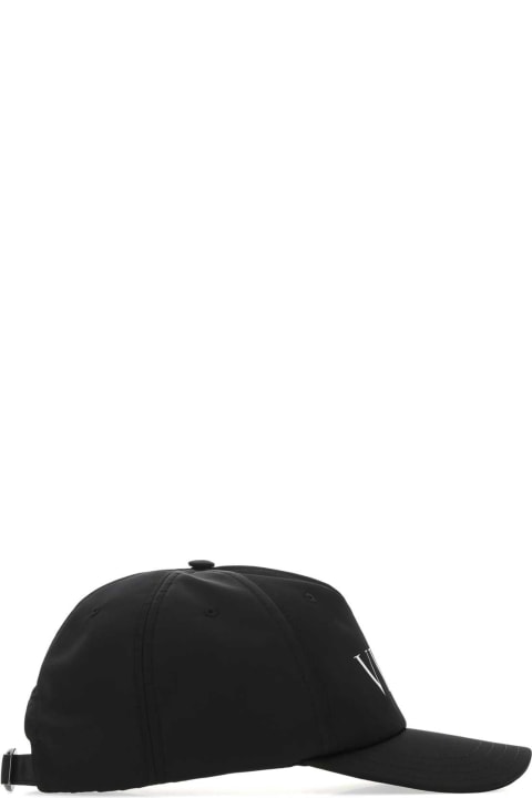 Hats for Men Valentino Garavani Black Nylon Baseball Cap