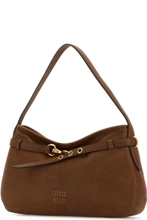 Miu Miu Bags for Women Miu Miu Brown Nappa Leather Aventure Shoulder Bag
