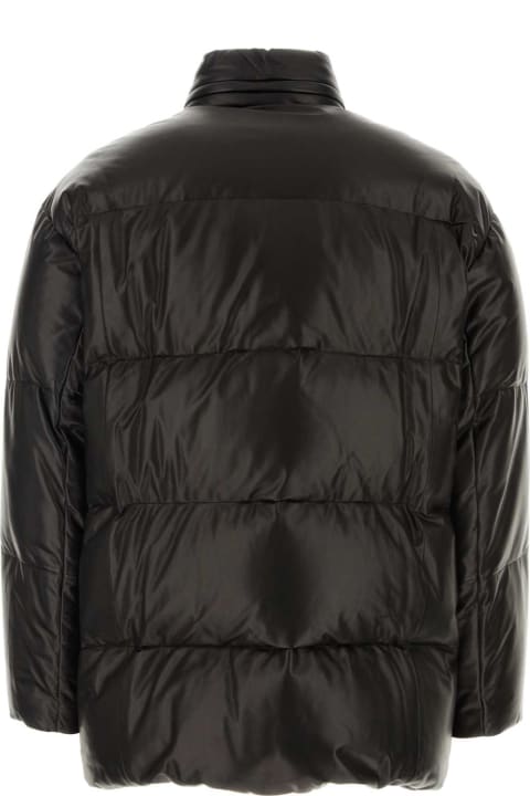 Coats & Jackets for Men Prada Black Nappa Leather Down Jacket