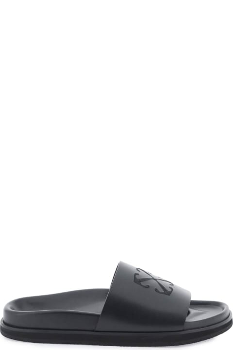 Shoes for Men Off-White Logo Slide Sandals
