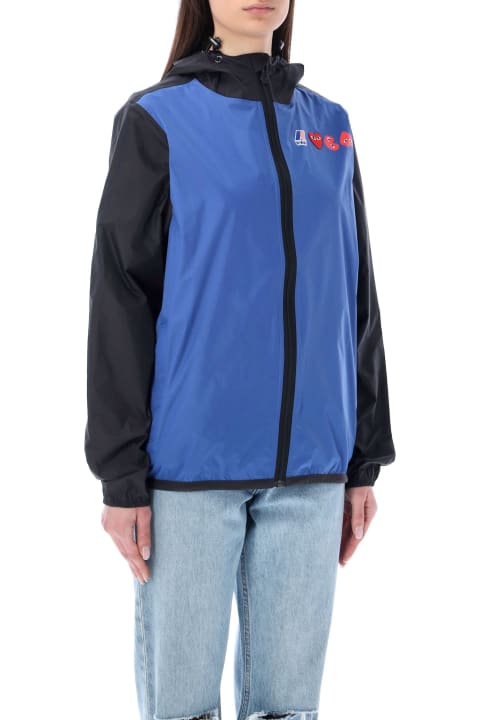 Bicolor Waterproof Zip Jacket With Hood