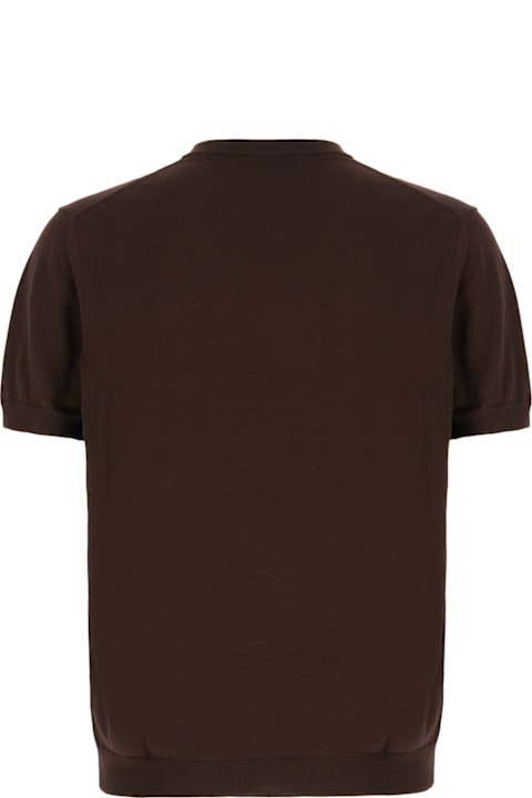 Zanone Clothing for Men Zanone Chocolate Cotton Sweater