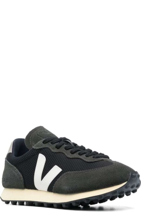 Fashion for Men Veja 'rio' Black Low Top Sneakers With Logo Patch And Mesh And Suede Inserts Man