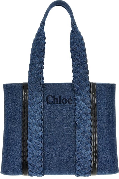 Chloé Bags for Women Chloé Small 'woody' Denim Tote Bag