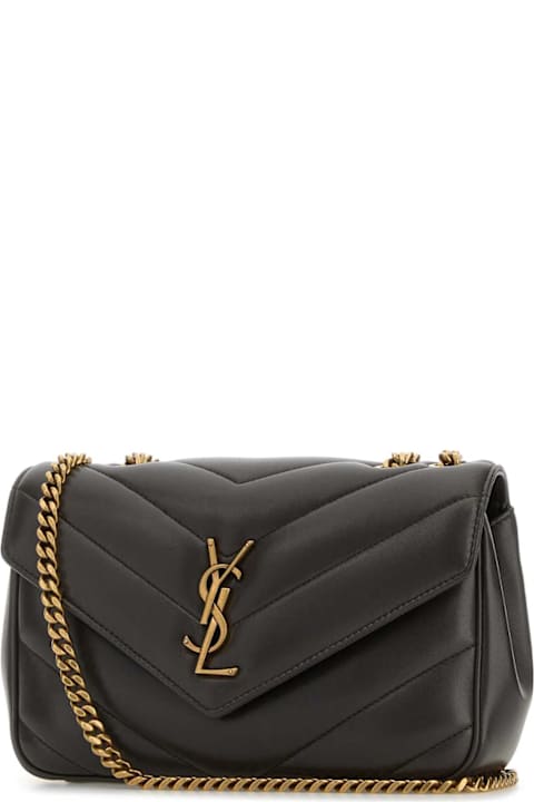 Homeware Saint Laurent Dark Grey Leather Small Loulou Shoulder Bag