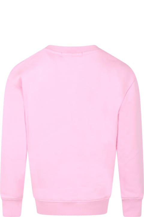 Pink Sweatshirt For Girl With Logo