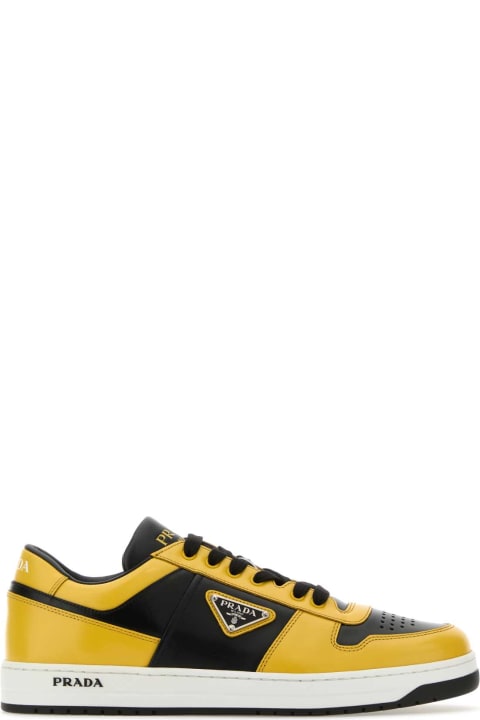 Shoes for Men Prada Two-tone Leather Downtown Sneakers