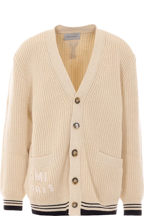 Ami Alexandre Mattiussi for Kids Ami Alexandre Mattiussi Logo Knit Cardigan
