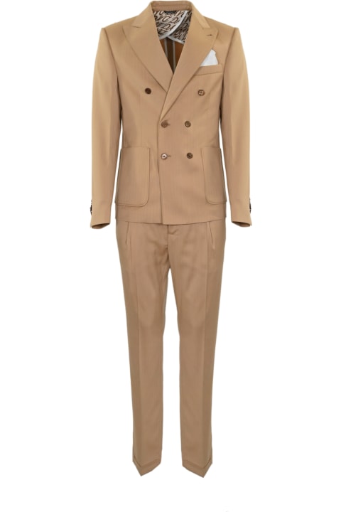 Suits for Men Daniele Alessandrini Camel Double-breasted Suit