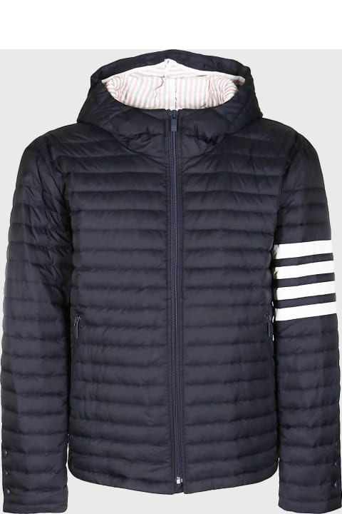 Thom Browne for Men Thom Browne Navy Blue And White Down Jacket