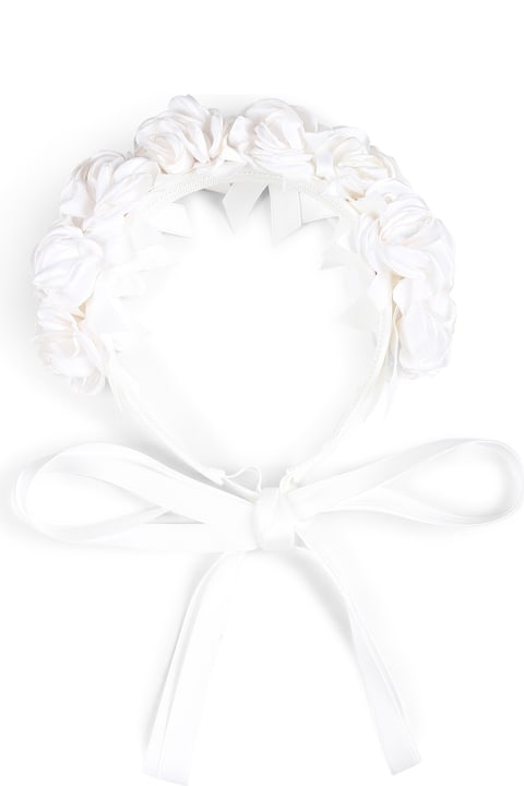 Homeware Monnalisa White Headband For Girl With Flowers