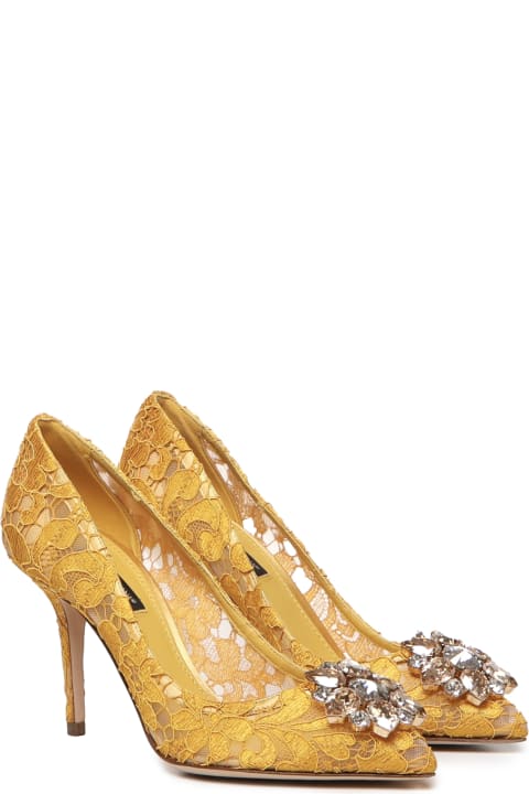 High-Heeled Shoes for Women Dolce & Gabbana Bellucci Taormina Lace Pumps With Crystals
