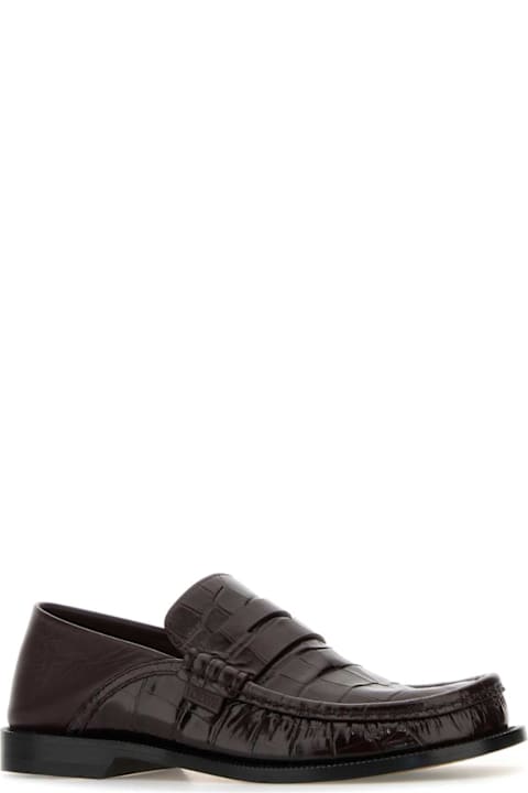 Fashion for Women Loewe Burgundy Leather Campo Loafers
