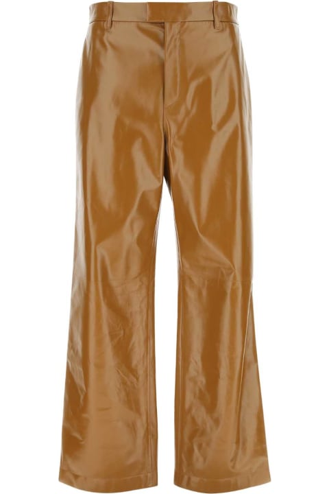 Clothing for Men Bottega Veneta Caramel Leather Pant