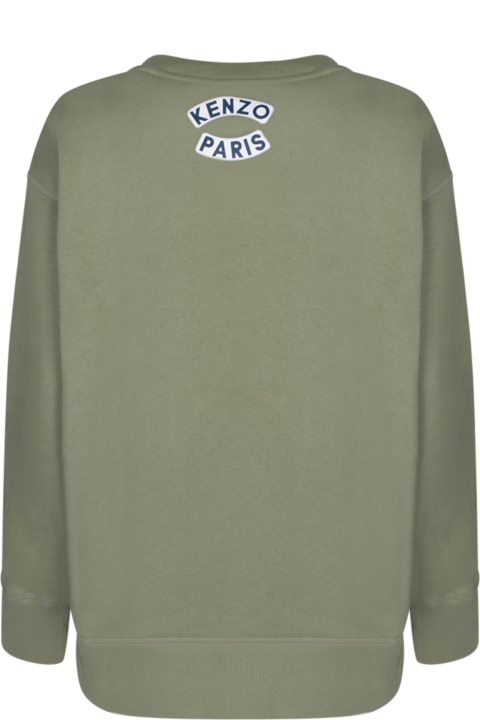 Fashion for Women Kenzo Kenzo Tiger Patch Sage Green Sweatshirt