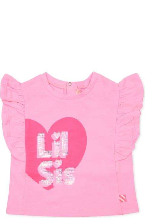 Billieblush Clothing for Baby Girls Billieblush Pink T-shirt For Baby Girl With Heart