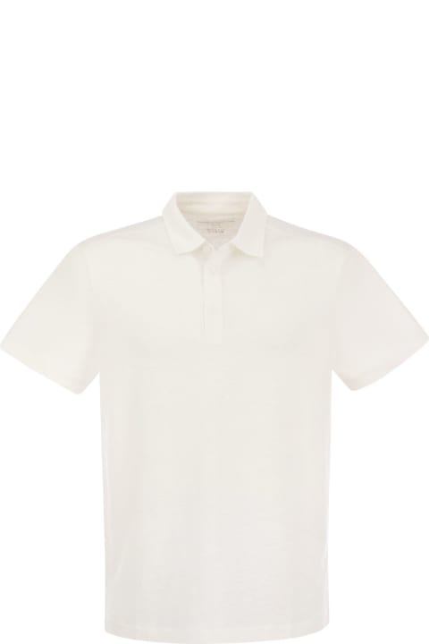 Majestic Filatures Clothing for Men Majestic Filatures Linen Polo Shirt With Buttons